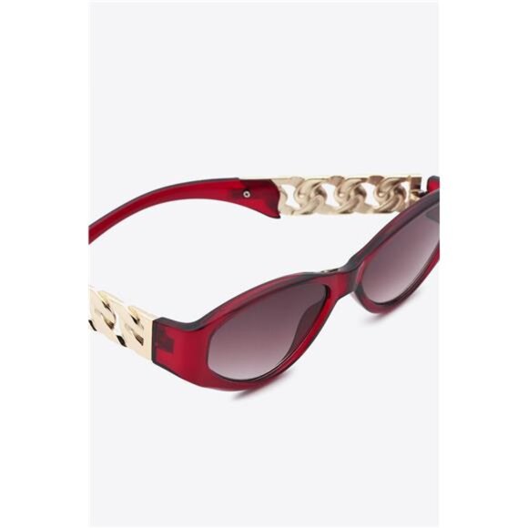Chain Detail Temple Cat Eye Sunglasses - Picture 8 of 16